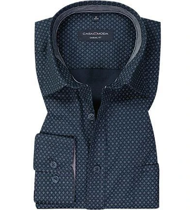 CasaModa Hemd 413715000/100 Casual Fit, Baumwolle, Blau gemustert, Blau 2 CasaModa Hemd 413715000/100 Casual Fit, Baumwolle, Blau gemustert, Blau – Bild 2