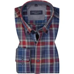CasaModa Hemd 413717800/400 Casual Fit, Baumwolle, Multicolour gemustert, Rot