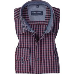 CasaModa Hemd 413717500/401 Casual Fit, Baumwolle, Rot kariert, Rot