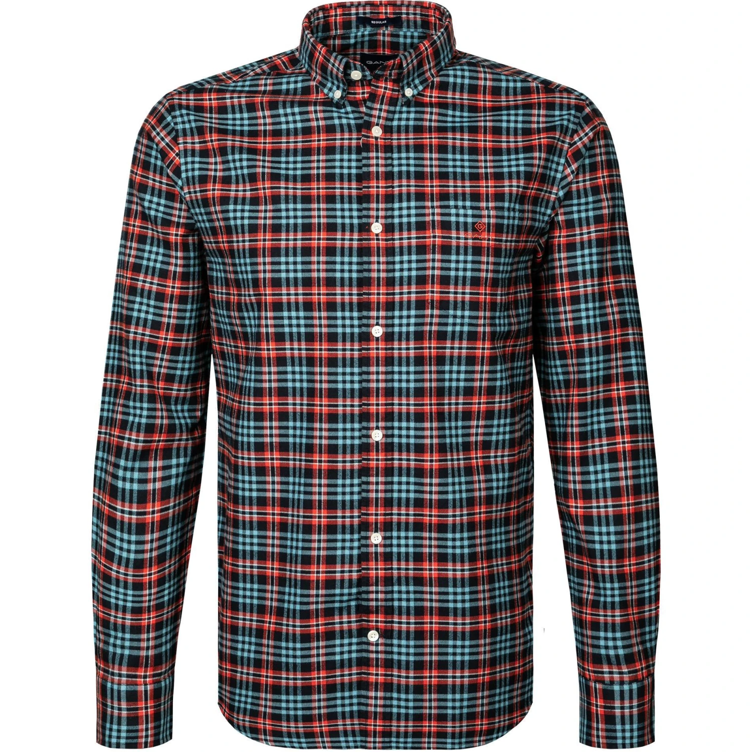 Gant Hemd 3016970/805 Regular Fit, Baumwolle, Dunkelblau-orange kariert, Dunkelorange 1 Gant Hemd 3016970/805 Regular Fit, Baumwolle, Dunkelblau-orange kariert, Dunkelorange