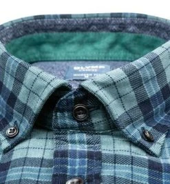 OLYMP Casual Modern Fit 4070/84/45 Hemd, Cord, Grün-blau kariert, Grün-blau -hemdenverkauf 377779 norm2