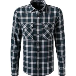 Strellson Hemd Cedric 30028357/440 Baumwolle, Petrolgrün kariert, Petrolgrün-hellblau