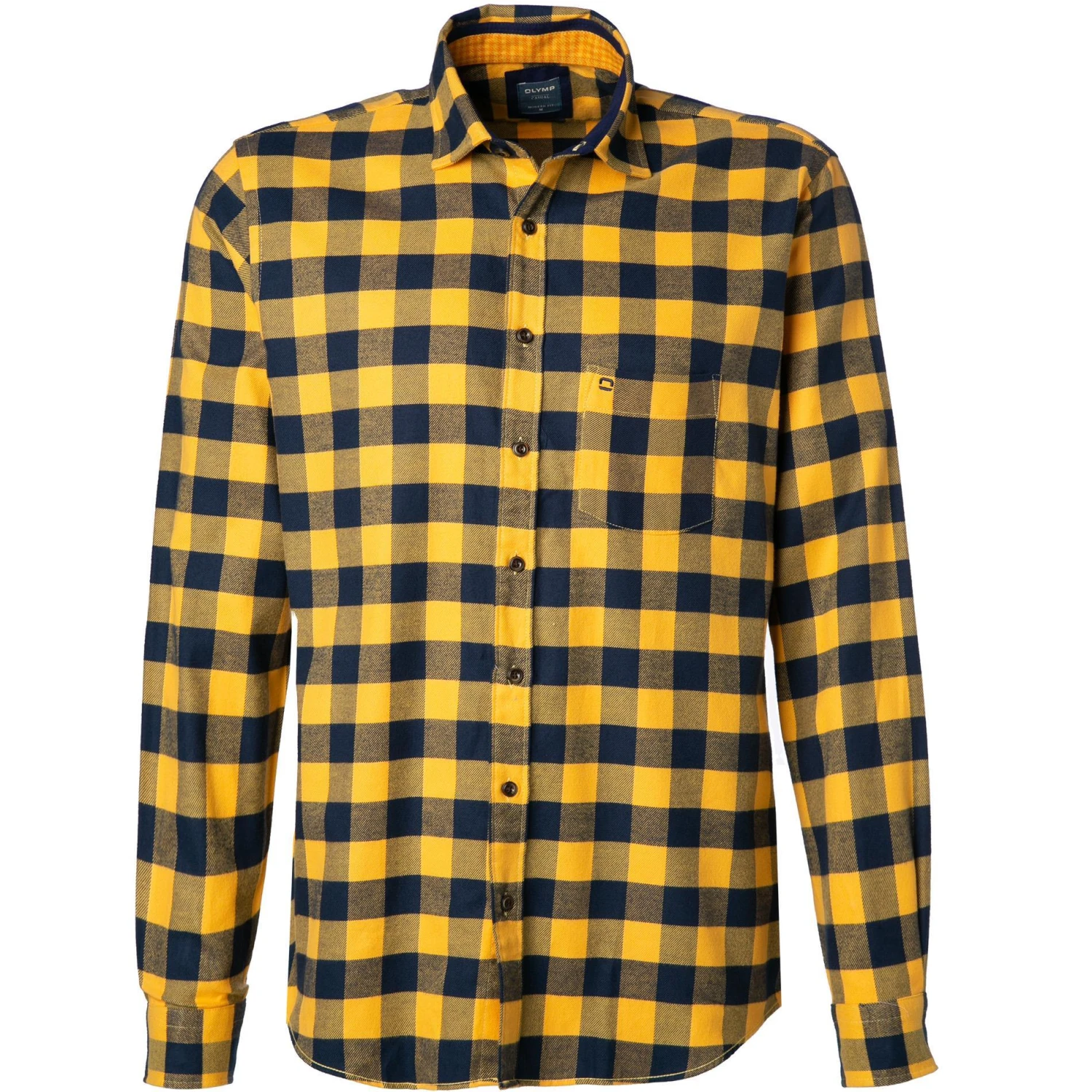 OLYMP Casual Modern Fit 4072/84/51 Hemd, Baumwolle, Gelb-blau kariert, Gelb 1 OLYMP Casual Modern Fit 4072/84/51 Hemd, Baumwolle, Gelb-blau kariert, Gelb