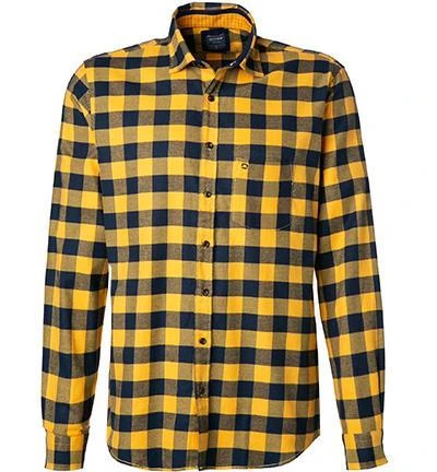 OLYMP Casual Modern Fit 4072/84/51 Hemd, Baumwolle, Gelb-blau kariert, Gelb 2 OLYMP Casual Modern Fit 4072/84/51 Hemd, Baumwolle, Gelb-blau kariert, Gelb – Bild 2
