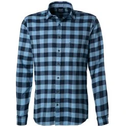 OLYMP Casual Modern Fit 4072/84/15 Hemd, Baumwolle, Blau kariert, Blau