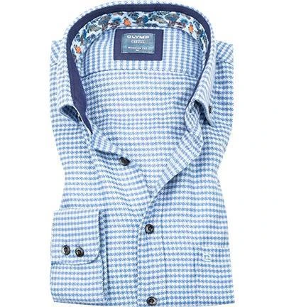 OLYMP Casual Modern Fit 4074/84/11 Hemd, Bio Baumwolle, Bleu gemustert, Bleu 2 OLYMP Casual Modern Fit 4074/84/11 Hemd, Bio Baumwolle, Bleu gemustert, Bleu – Bild 2