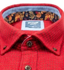 OLYMP Casual Modern Fit 4074/84/35 Hemd, Bio Baumwolle, Rot gemustert, Rot -hemdenverkauf 377796 norm2