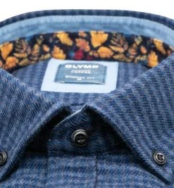 OLYMP Casual Modern Fit 4074/84/18 Hemd, Bio Baumwolle, Marine gemustert, Marine -hemdenverkauf 377797 norm2