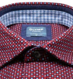 OLYMP Casual Modern Fit 4080/84/35 Hemd, Bio Baumwolle, Rot gemustert, Rot -hemdenverkauf 377800 norm2