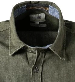 camel active Hemd 409131/6S07/93 Overshirt, Regular Fit, Baumwolle, Olivgrün meliert, Oliv -hemdenverkauf 377808 norm2