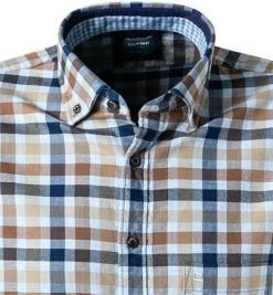 OLYMP Casual Modern Fit 4088/84/28 Hemd, Baumwolle, Braun-blau kariert, Braun-blau -hemdenverkauf 377809 norm2