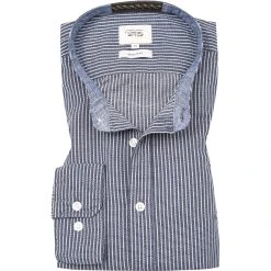 camel active Hemd 409126/6S06/47 Regular Fit, Baumwolle, Nachtblau gestreift, Nachtblau