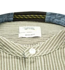 camel active Hemd 409126/6S06/93 Regular Fit, Baumwolle, Olivgrün gestreift, Oliv -hemdenverkauf 377815 norm2