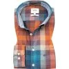 camel active Hemd 409111/6S21/94 Regular Fit, Baumwolle, Multicolour kariert, Rotorange-braun