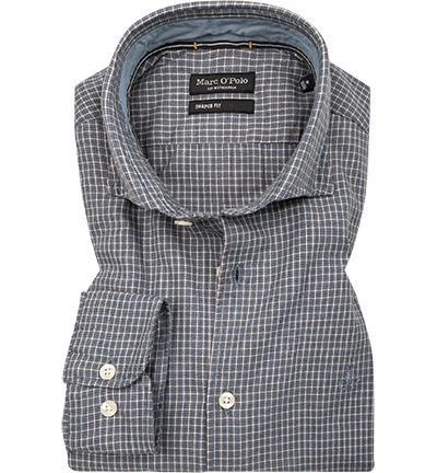 Marc O'Polo Hemd 129 7223 42168/C80 Shaped Fit, Baumwolle, Blau kariert, Blau 2 Marc O'Polo Hemd 129 7223 42168/C80 Shaped Fit, Baumwolle, Blau kariert, Blau – Bild 2