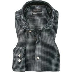 Marc O'Polo Hemd 129 7223 42168/H41 Shaped Fit, Baumwolle, Schwarz-blau kariert, Schwarz-blau
