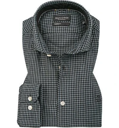 Marc O'Polo Hemd 129 7223 42168/H41 Shaped Fit, Baumwolle, Schwarz-blau kariert, Schwarz-blau 2 Marc O'Polo Hemd 129 7223 42168/H41 Shaped Fit, Baumwolle, Schwarz-blau kariert, Schwarz-blau – Bild 2