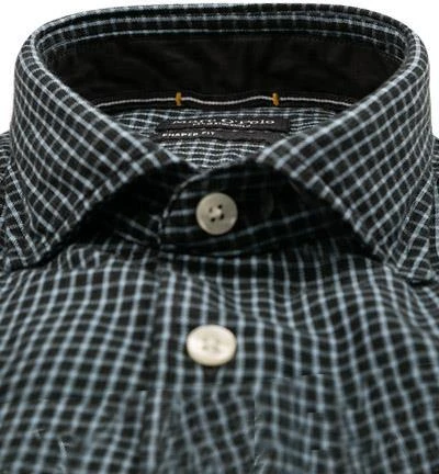 Marc O'Polo Hemd 129 7223 42168/H41 Shaped Fit, Baumwolle, Schwarz-blau kariert, Schwarz-blau 3 Marc O'Polo Hemd 129 7223 42168/H41 Shaped Fit, Baumwolle, Schwarz-blau kariert, Schwarz-blau – Bild 3