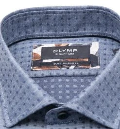 OLYMP Signature Tailored Fit 8557/84/11 Hemd, Baumwolle-Kaschmir, Bleu gemustert, Bleu -hemdenverkauf 377900 norm2