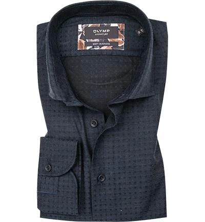 OLYMP Signature Tailored Fit 8557/84/14 Hemd, Baumwolle-Kaschmir, Nachtblau gemustert, Nachtblau 2 OLYMP Signature Tailored Fit 8557/84/14 Hemd, Baumwolle-Kaschmir, Nachtblau gemustert, Nachtblau – Bild 2