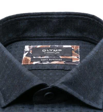 OLYMP Signature Tailored Fit 8557/84/14 Hemd, Baumwolle-Kaschmir, Nachtblau gemustert, Nachtblau 3 OLYMP Signature Tailored Fit 8557/84/14 Hemd, Baumwolle-Kaschmir, Nachtblau gemustert, Nachtblau – Bild 3