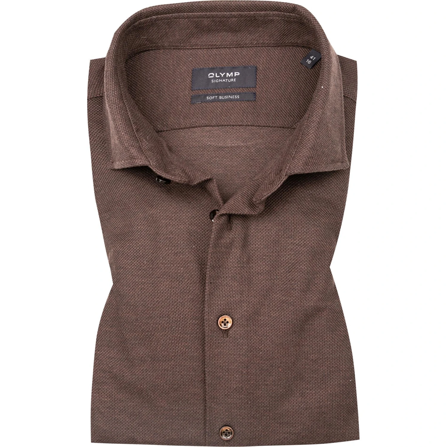 OLYMP Signature Tailored Fit 8501/84/28 Hemd, Baumwolle, Braun 1 OLYMP Signature Tailored Fit 8501/84/28 Hemd, Baumwolle, Braun