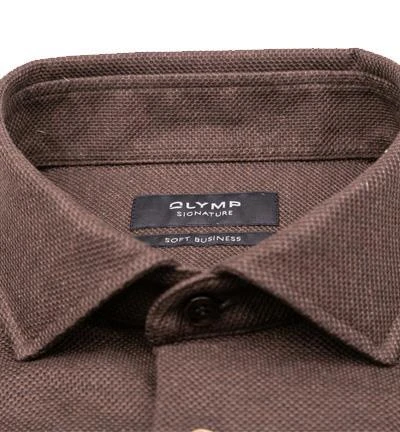 OLYMP Signature Tailored Fit 8501/84/28 Hemd, Baumwolle, Braun 3 OLYMP Signature Tailored Fit 8501/84/28 Hemd, Baumwolle, Braun – Bild 3