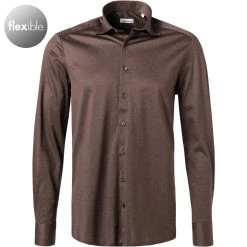 Stenströms Hemd 840000/8270/280 Jersey, Dunkelbraun meliert, Dunkelbraun
