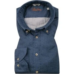 Stenströms Hemd 675261/8280/160 Fitted body, Baumwolle, Jeansblau meliert, Jeansblau