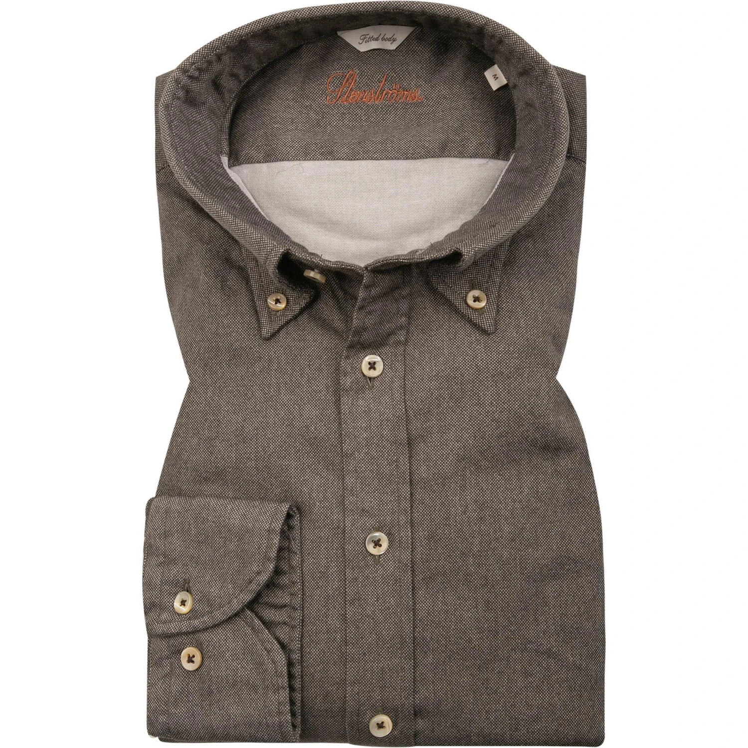 Stenströms Hemd 675261/8280/290 Fitted body, Baumwolle, Braun meliert, Braun 1 Stenströms Hemd 675261/8280/290 Fitted body, Baumwolle, Braun meliert, Braun