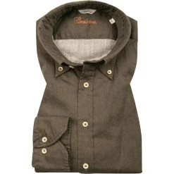 Stenströms Hemd 675261/8280/480 Fitted body, Baumwolle, Dunkelgrün meliert, Dunkelgrün