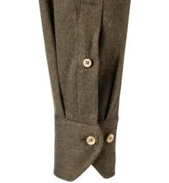 Stenströms Hemd 684261/1923/480 Fitted Body, Flanell, Jägergrün meliert, Jägergrün -hemdenverkauf 378076 norm3