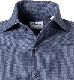 Stenströms Hemd 612501/8220/173 Fitted Body, Flanell, Indigo gemustert, Indigo -hemdenverkauf 378079 norm2