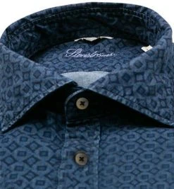 Stenströms Hemd 675921/8297/821 Fitted body, Baumwolle, Blau gemustert, Blau -hemdenverkauf 378084 norm2