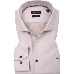 Tommy Hilfiger Hemd MW0MW20815/0HD Slim Fit, Bio Baumwolle, Beige meliert, Beige