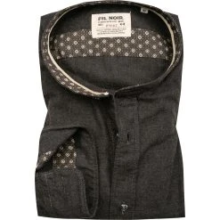 FIL NOIR Hemd Ancona 51582/08 Shaped Fit, Flanell CO2-Neutral, Anthrazit meliert, Anthrazit