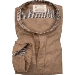 FIL NOIR Hemd Ancona 51582/20 Shaped Fit, Flanell CO2-Neutral, Beige meliert, Beige