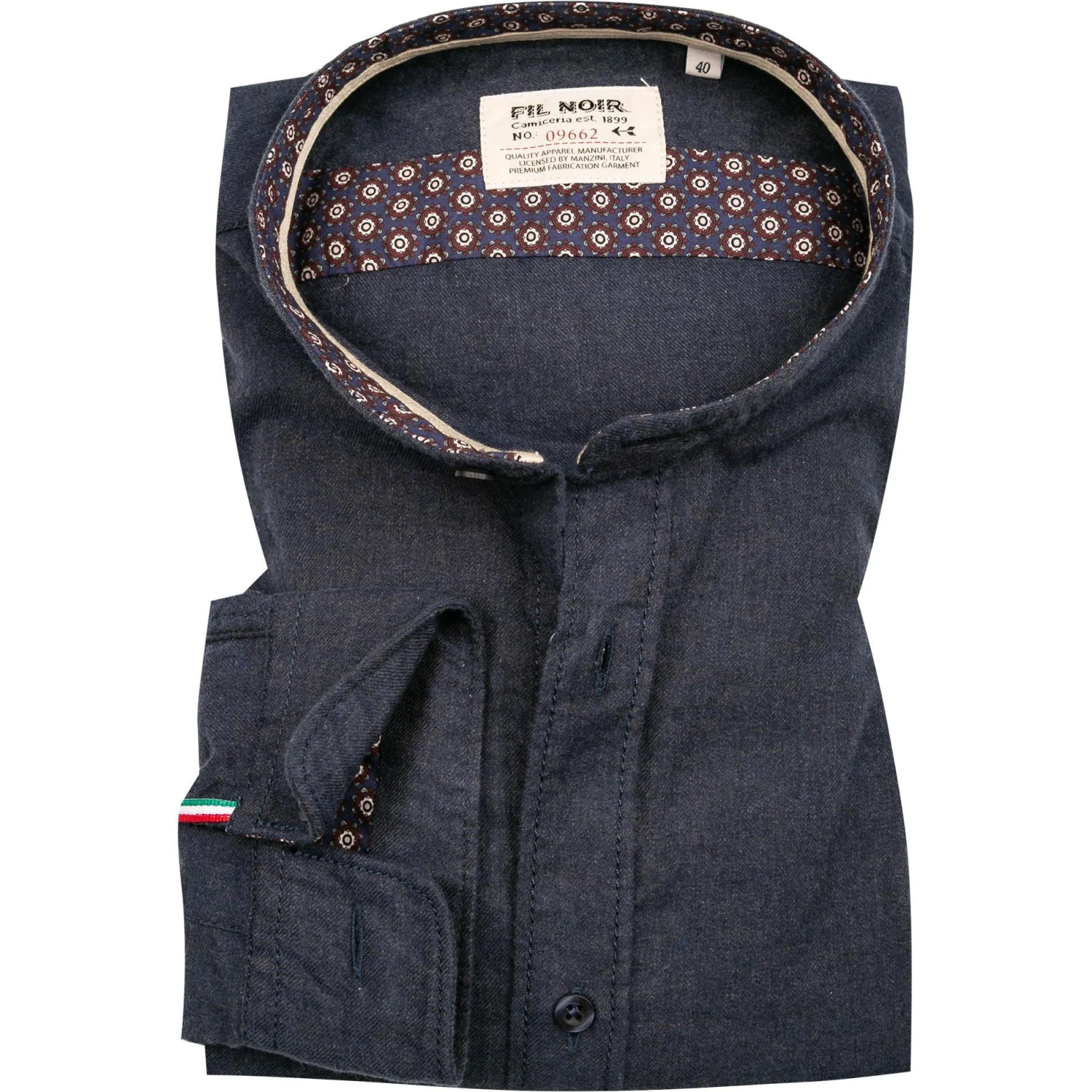 FIL NOIR Hemd Ancona 51582/70 Shaped Fit, Flanell CO2-Neutral, Nachtblau meliert, Nachtblau 1 FIL NOIR Hemd Ancona 51582/70 Shaped Fit, Flanell CO2-Neutral, Nachtblau meliert, Nachtblau