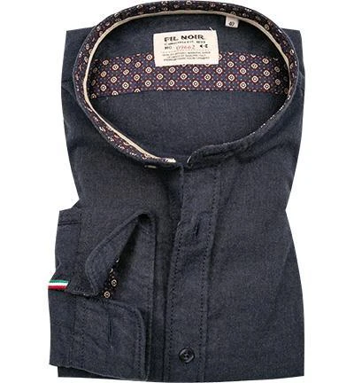 FIL NOIR Hemd Ancona 51582/70 Shaped Fit, Flanell CO2-Neutral, Nachtblau meliert, Nachtblau 2 FIL NOIR Hemd Ancona 51582/70 Shaped Fit, Flanell CO2-Neutral, Nachtblau meliert, Nachtblau – Bild 2