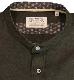 FIL NOIR Hemd Ancona 51582/85 Shaped Fit, Flanell CO2-Neutral, Dunkelgrün meliert, Grün -hemdenverkauf 378246 norm2