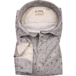 FIL NOIR Hemd Treviso 51588/04 Shaped Fit, Baumwolle CO2-Neutral, Grau gemustert, Grau