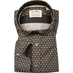 FIL NOIR Hemd Treviso 51585/04 Shaped Fit, Baumwolle CO2-Neutral, Grau gemustert, Grau