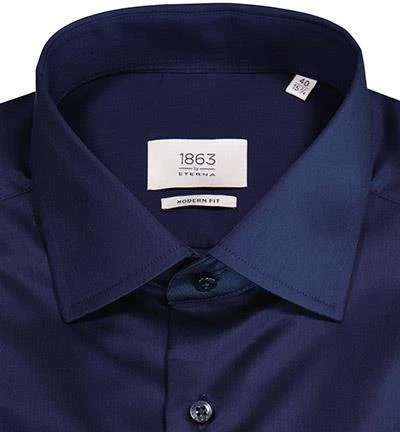 ETERNA modern fit 1683 8005/X687/18 Hemd, Baumwolle CO2-Neutral, Dunkelblau 3 ETERNA modern fit 1683 8005/X687/18 Hemd, Baumwolle CO2-Neutral, Dunkelblau – Bild 3