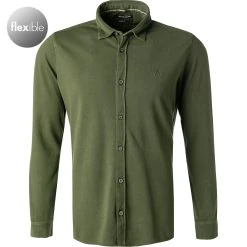 Marc O'Polo Hemd 128 2209 52068/428 Shaped Fit, Bio Baumwolle, Tannengrün