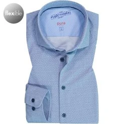 PURE Hemd 4046-21750/173 Funktionsmaterial, Mittelblau gemustert, Mittelblau