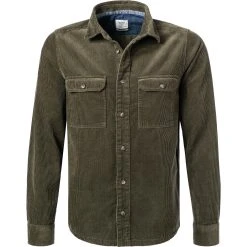 OLYMP Casual Level Five Body Fit 3503/84/47 Overshirt, Cord, Olivgrün, Oliv