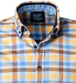 OLYMP Casual Modern Fit 4088/84/51 Hemd, Baumwolle, Gelb-blau kariert, Gelb -hemdenverkauf 378407 norm2