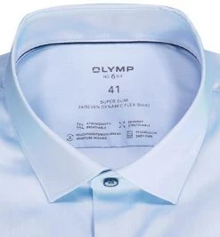 OLYMP No. Six 24/Seven Super Slim 2546/84/11 Hemd, Super Slim Fit, Mikrofaser Stretch, Bleu -hemdenverkauf 378409 norm2