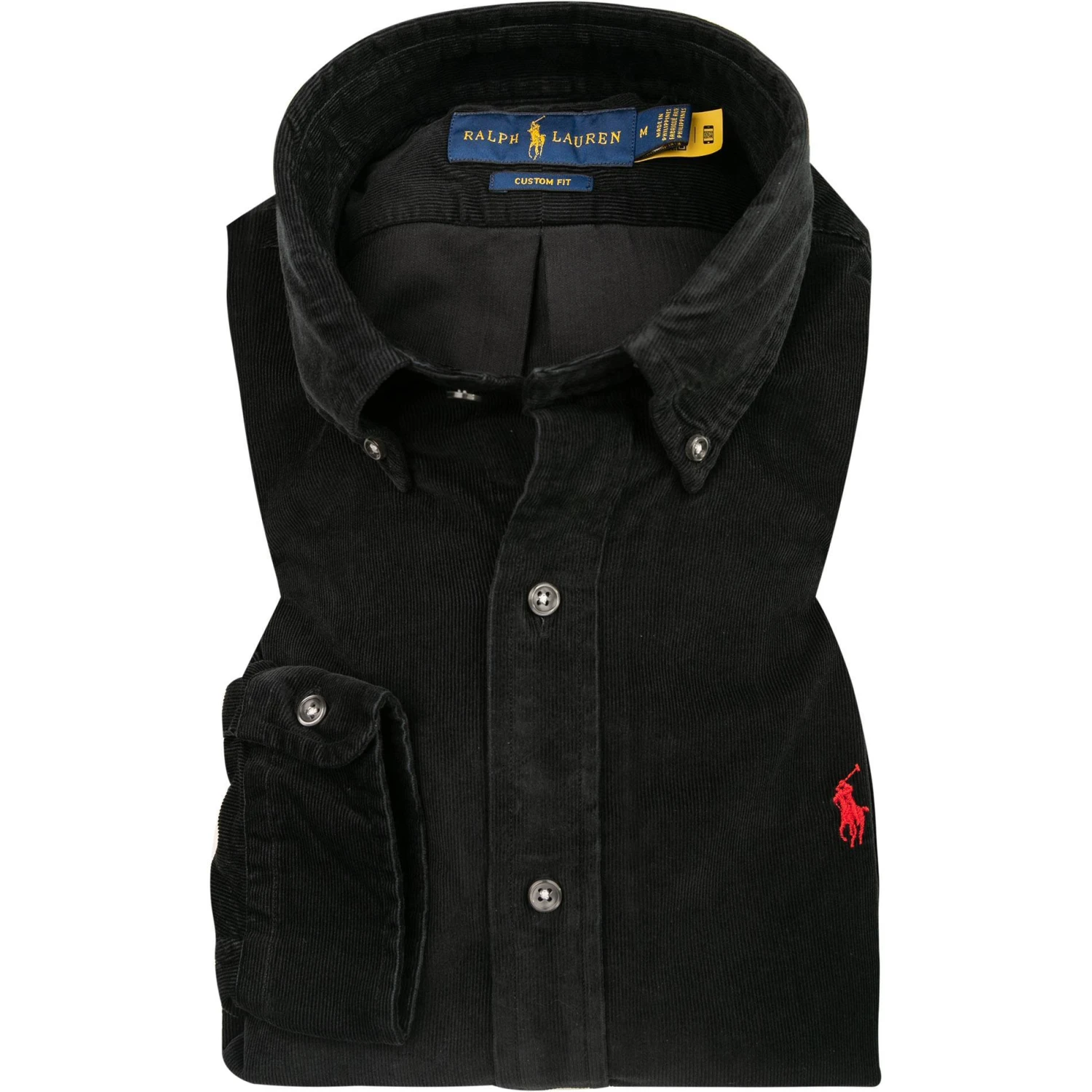 Polo Ralph Lauren Hemd 710853123/003 Custom Fit, Feincord, Schwarz 1 Polo Ralph Lauren Hemd 710853123/003 Custom Fit, Feincord, Schwarz