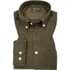 Marc O'Polo Hemd 128 7362 42190/428 Regular Fit, Bio Baumwolle, Dunkelgrün